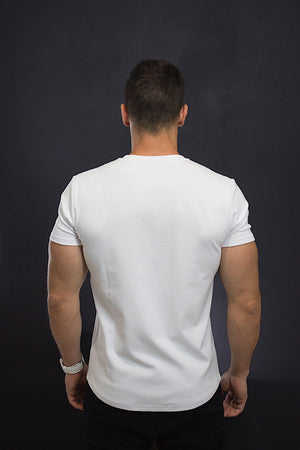 La Mejor Camiseta del Superhéroe SuperMe Blanca de espaldas